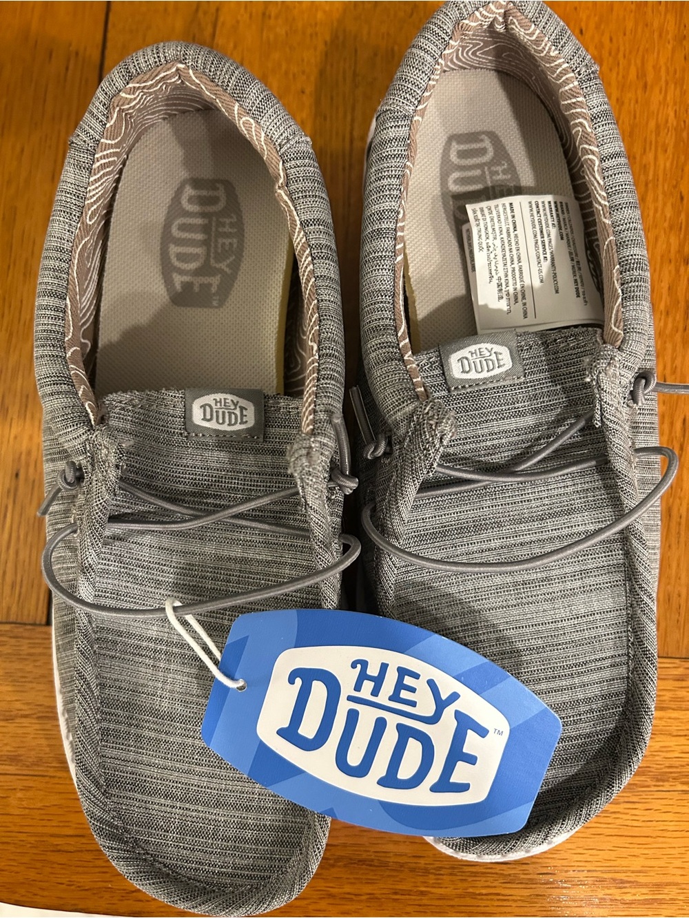 Hey Dude Kids Wally Youth Blend Linen Slip-On Sneakers with Elastic Laces